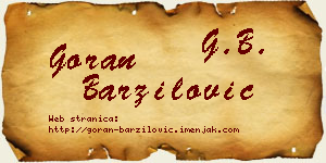 Goran Barzilović vizit kartica